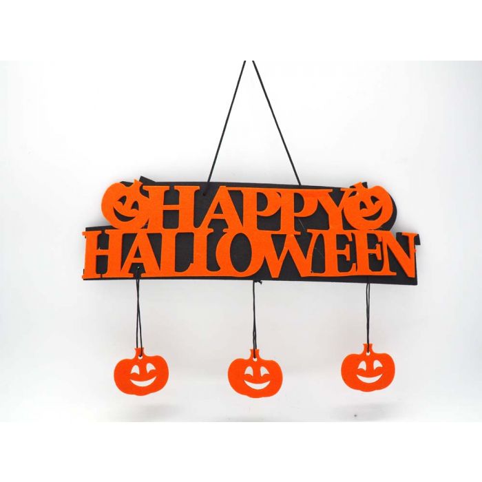 DIETROPORTA PANNO ARANCIO/NERO H.10/23X35CM HALLOWEEN C/PEND.ZUCCHE DIETROPORTA PANNO ARANCIO/NERO H.10/23X35CM HALLOWEEN C/PEND.ZUCCHE