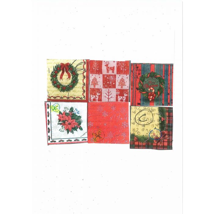CONF.20 TOVAGLIOLI CARTA NATALE 2 VELI 17X17CM