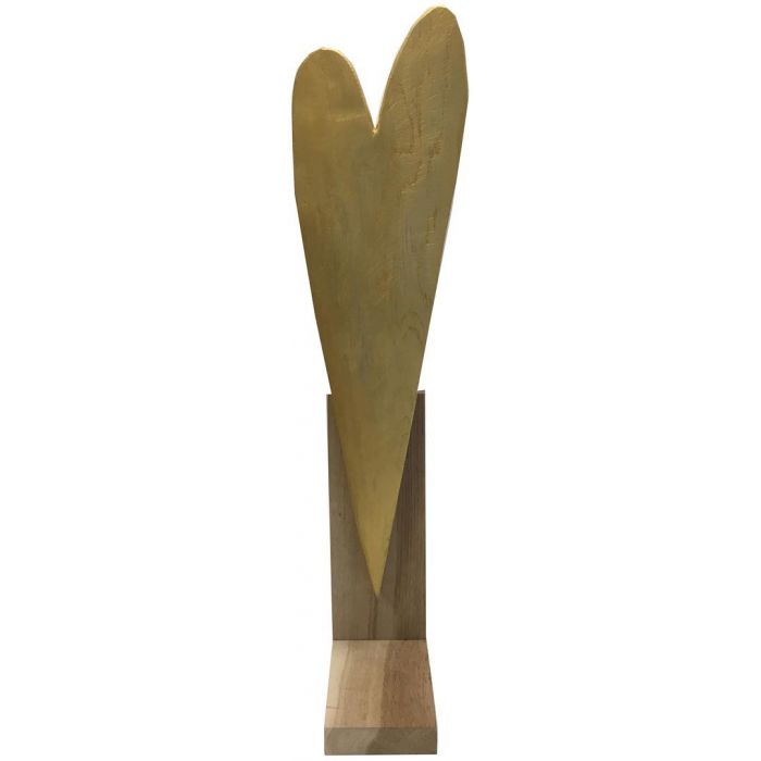 CUORE BEIGE CON BASE IN LEGNO H 62X16 CM CUORE BEIGE CON BASE IN LEGNO H 62X16 CM