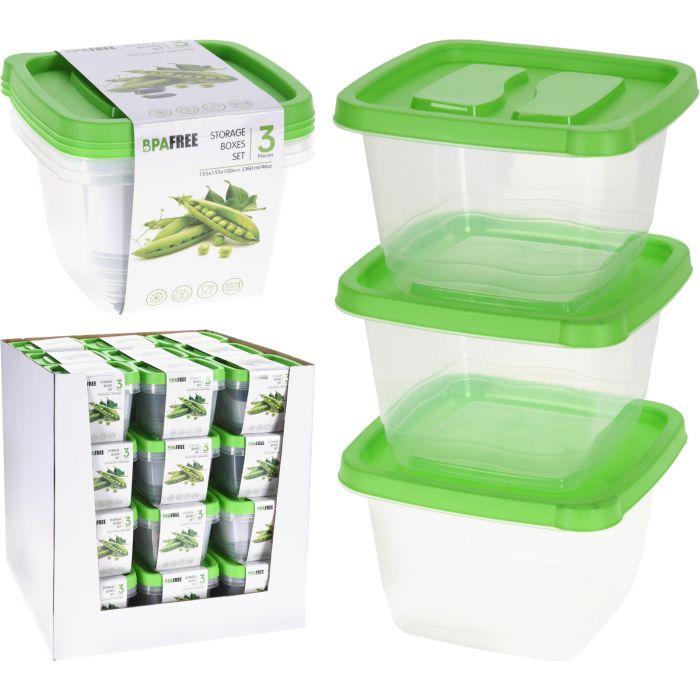 SET 3 BOX PER ALIMENTI IN POLIPROPILENE 1360ML 15X10CM SET 3 BOX PER ALIMENTI IN POLIPROPILENE 1360ML 15X10CM