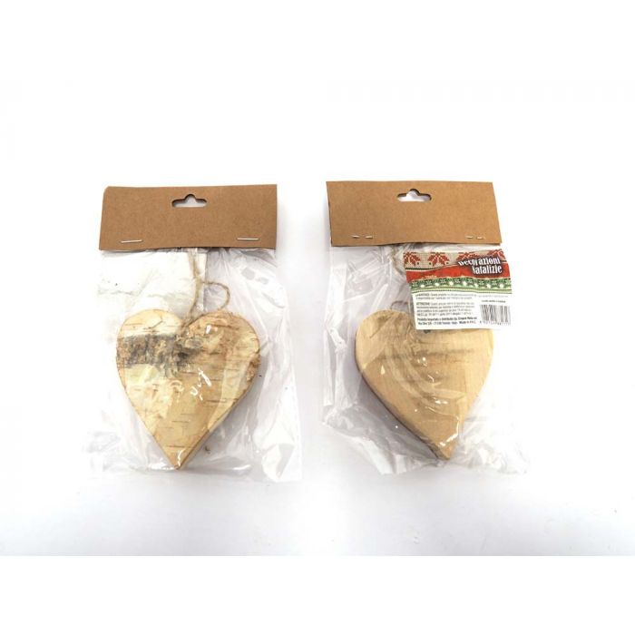 CUORE LEGNO CORTECCIA DA APPEND. H.8.5X8CM CUORE LEGNO CORTECCIA DA APPEND. H.8.5X8CM