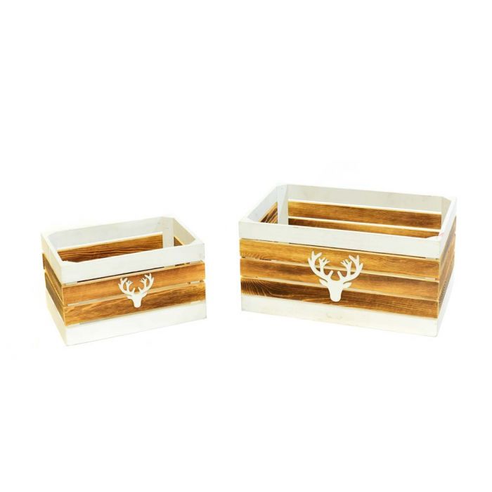 CASSETTE IN LEGNO DEER 36X24X18CM GRANDE CASSETTE IN LEGNO DEER 36X24X18CM GRANDE