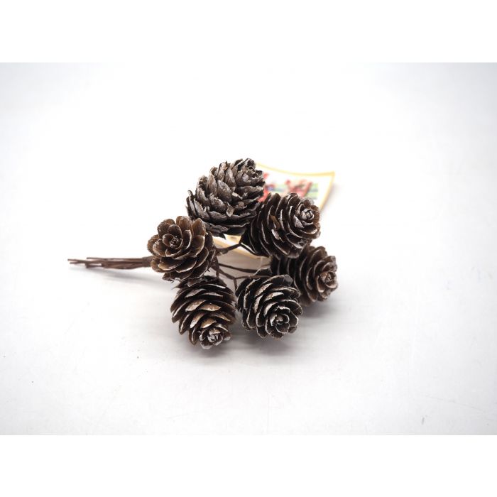 MAZZETTO 6 PIGNE NEVATE CM 11 MAZZETTO 6 PIGNE NEVATE CM 11