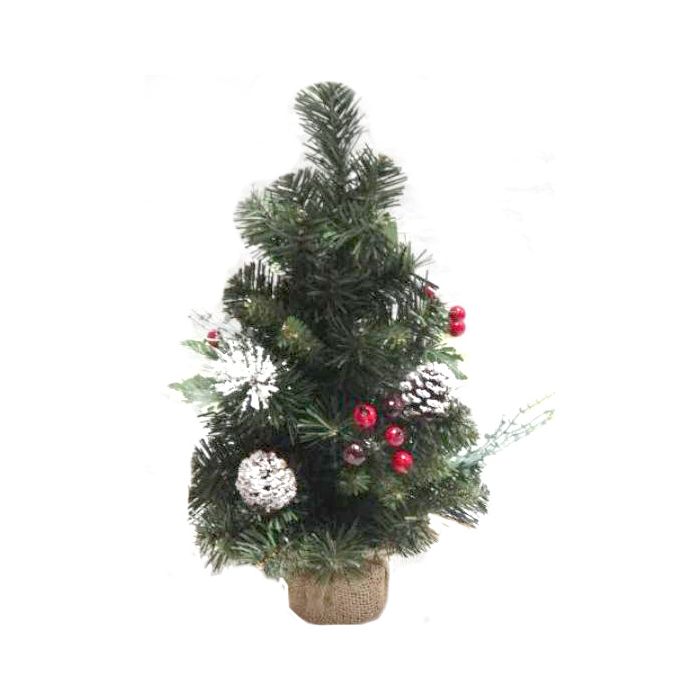 ALBERO DI NATALE BASE JUTA C/BACCHE ROSSE+PIGNE NEVATE H 40CM ALBERO DI NATALE BASE JUTA C/BACCHE ROSSE+PIGNE NEVATE H 40CM