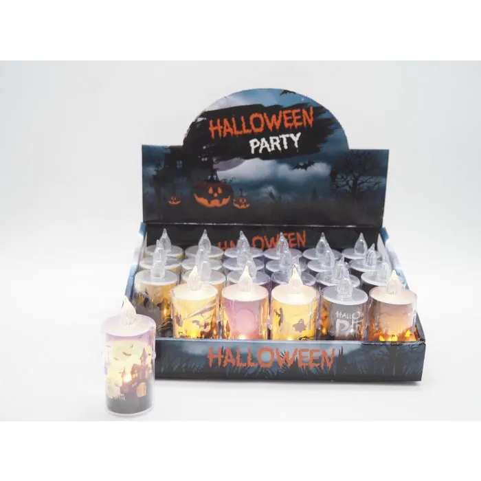 4 Pezzi Lanterne a LED di Halloween, lanterna di halloween luce, lanterne a led di halloween, Lanterna a Candela per Esterni per Lanterne Sospese Domestiche Decorative - Funzionamento a Batteria