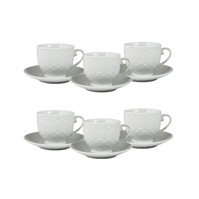 Set Di 6 Tazze Da Caffè In Porcellana 230 Ml | Eleganti, Unicolore, Adatte A Microonde E Lavastoviglie | Per Casa O Regalo - 3