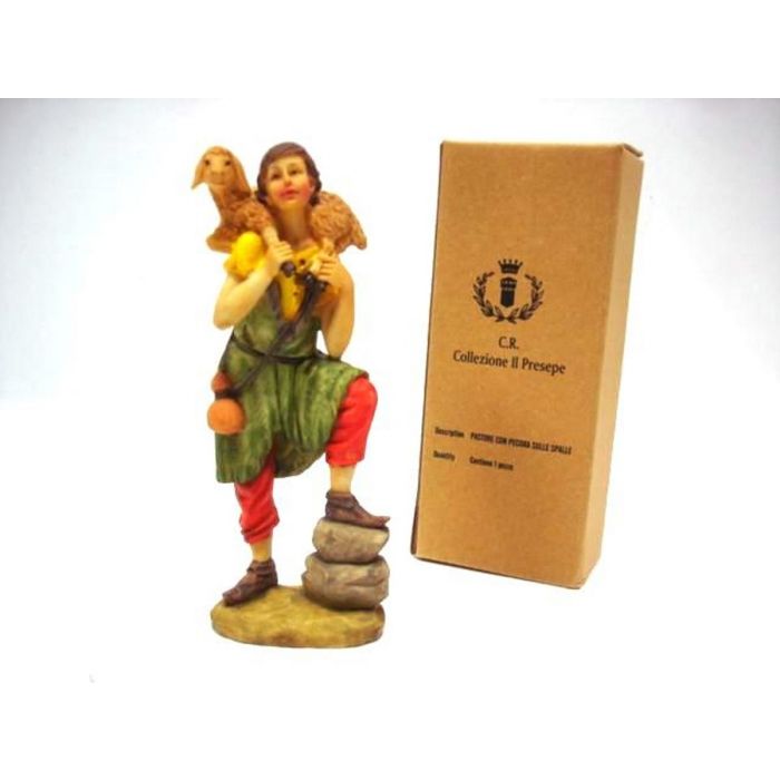 PASTORE CON PECORA SU SPALLE H 17,5X7 CM PASTORE CON PECORA SU SPALLE H 17,5X7 CM