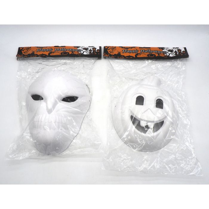 MASCHERA BIANCA HALLOWEEN DA PITTURARE SOGGETTI ASSORTITI