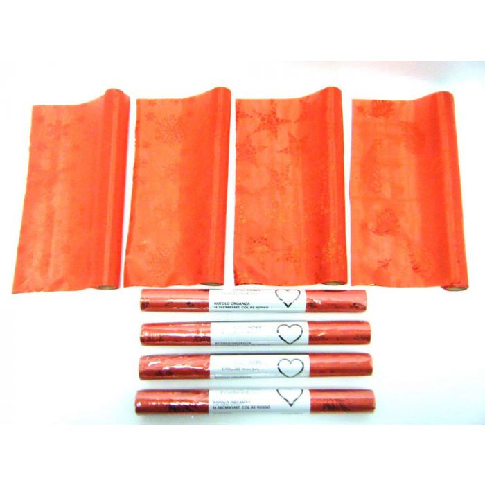 ROTOLO ORGANZA CM 36X5MT ROSSO ROSSO