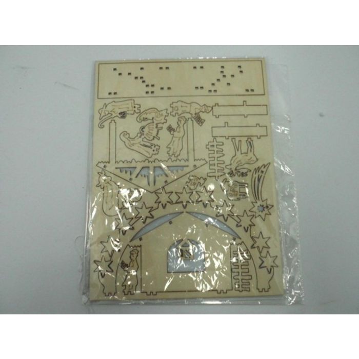 PRESEPE LEGNO DECOUPAGE CM 30X23 