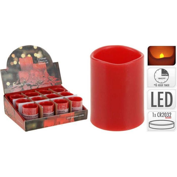 CANDELA LED C/TIMER 5X6CM ROSSO CANDELA LED C/TIMER 5X6CM ROSSO