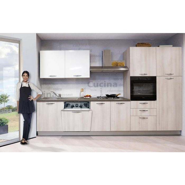 CUCINA CM 330 DX OLMO/BIANCO LUCIDO