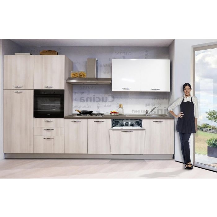 CUCINA CM 330 SX OLMO/BIANCO LUCIDO