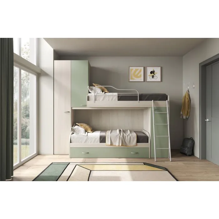 Cameretta Soppalco Destra Joy Olmo E Verde Salvia in offerta online