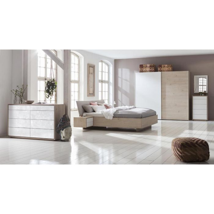 CAMERA DA LETTO ROVERE CHIARO E BIANCO SPATOLATO 1 CAMERA DA LETTO ROVERE CHIARO E BIANCO SPATOLATO 1