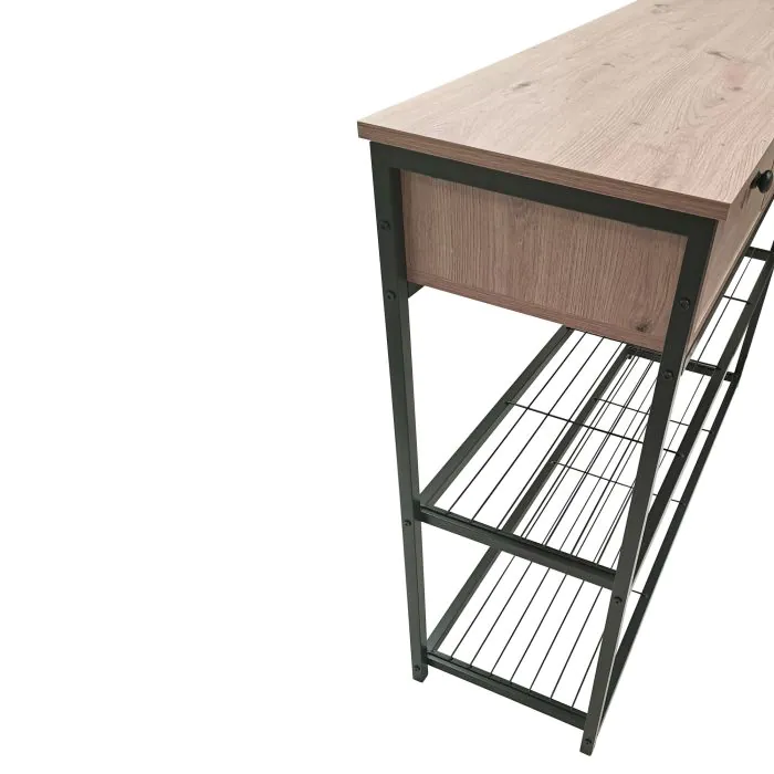 Tavolo TM, Consolle da pranzo allungabile fino a 146 cm, colore rovere