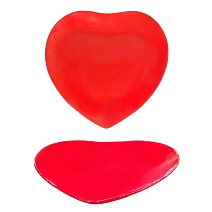 Bicuzat Ciotola da dessert a forma di cuore con coperchio in ceramica ciotola di riso - 5 once-rosso