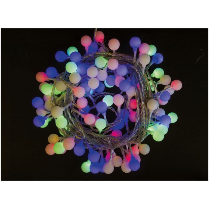 CATENA SFERE NEVE 100 LED 5 METRI CATENA SFERE NEVE 100 LED 5 METRI