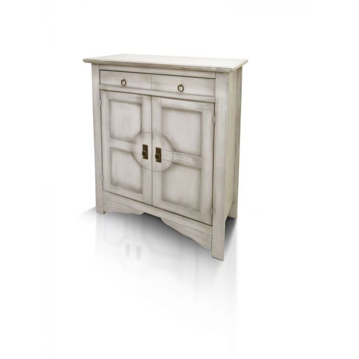 CREDENZA ALTA 2 ANTE E 1 CASSETTO BIANCO 