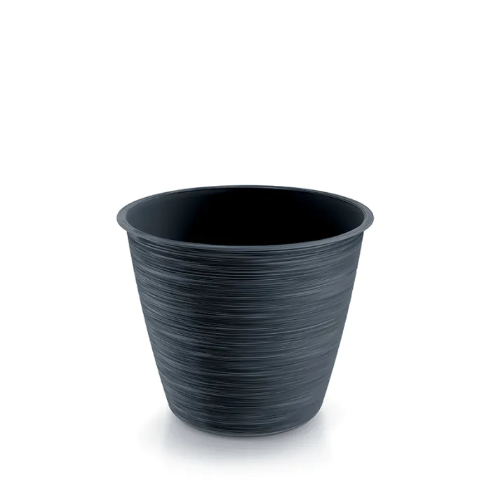 matches21 Vaso da Fiori Tondo Piatto fioriera Ciotola in plastica Effetto Marmo Grigio 1 Pezzo