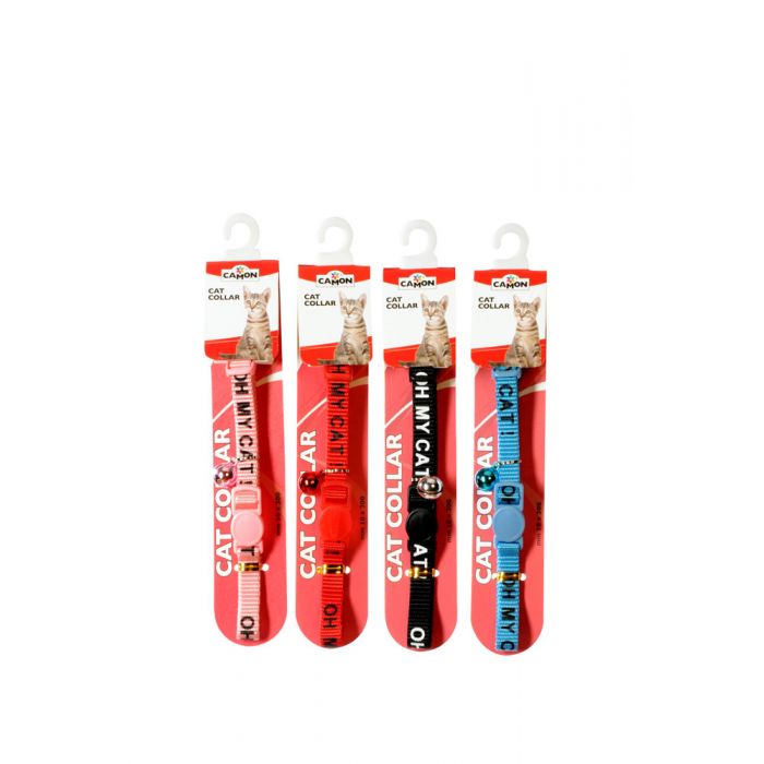 COLLARE GATTO NYLON C/SCRITTA 10MM