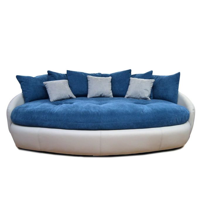 DIVANO MODELLO ARUBA II IN ECOPELLE CON CUSCINI CM 238X140 E H 80