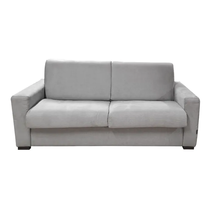 DIVANO LETTO CITY CM 195 IN TESSUTO GRIGIO CON RETE