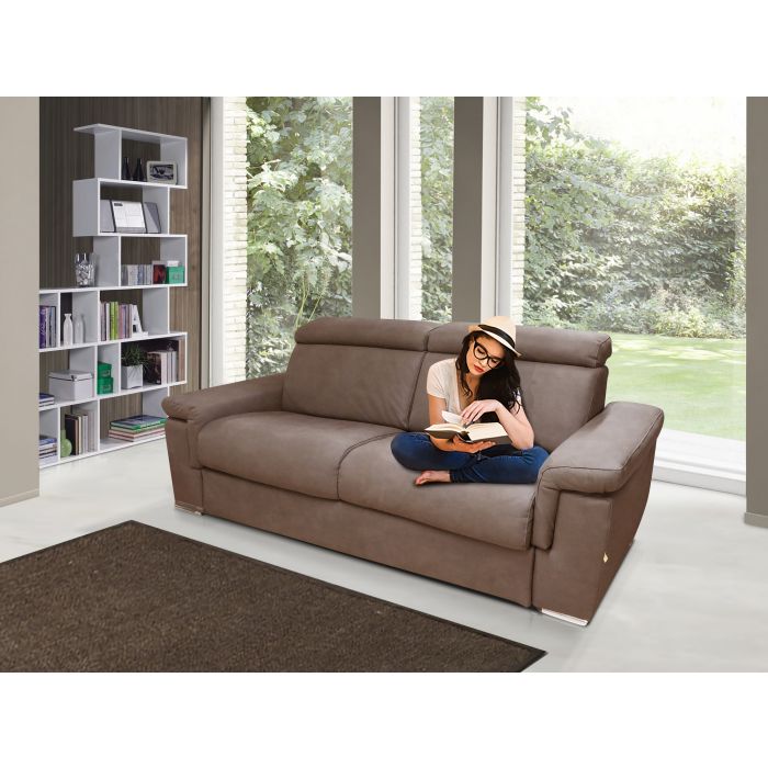 DIVANO LETTO MODELLO IRIS 3 POSTI MAXI COLORE TAUPE