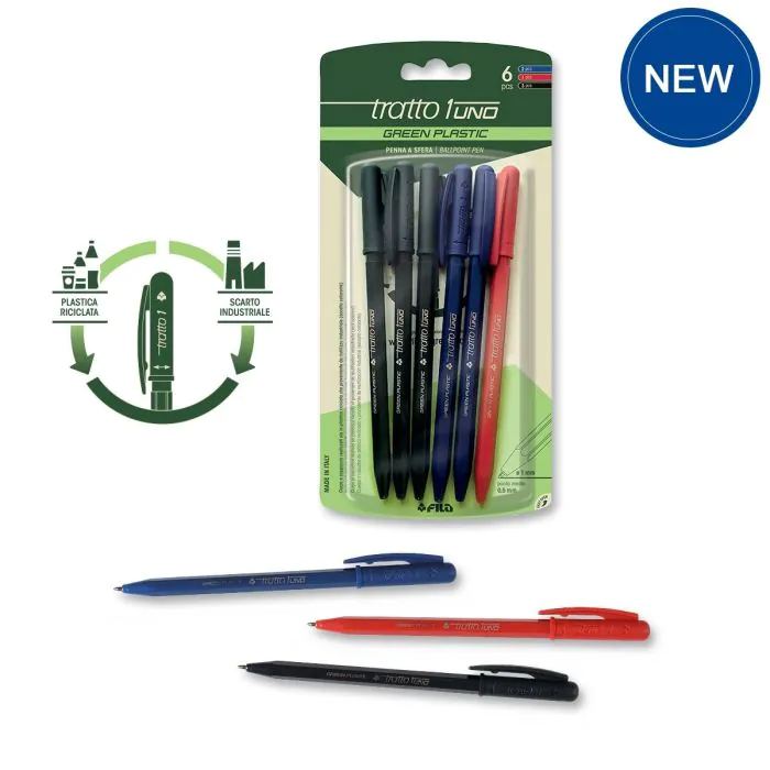 10 Penne A Sfera Ecologiche In Sughero E Fibra Di Paglia - Refill Blu - Mid - 3