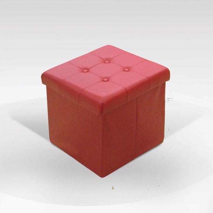 CUBO CONTENITORE PIEGHEVOLE CM 40X40 H. 40 ECOPELLE ROSSO