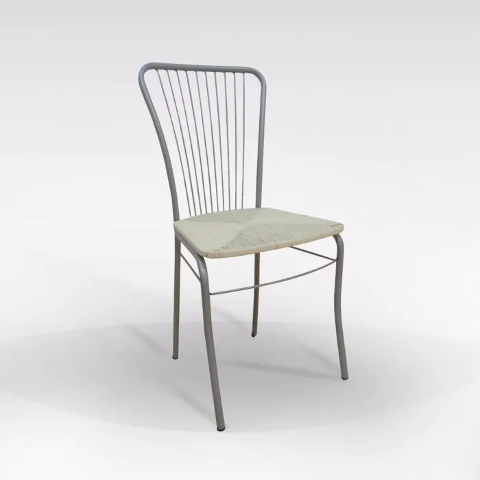 sedia in fusto alluminio con sedile in paglia IRINAP