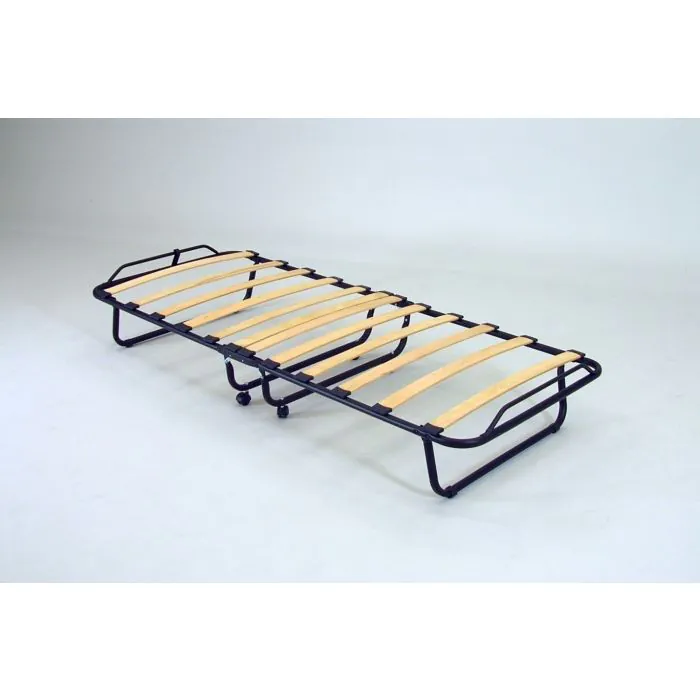 Letto Pieghevole Hyomdeck Con Materasso Memory Foam, Schienale Regolabile E Ruote – Per Adulti, Struttura In Metallo, Piegato 32,5 Cm, Aperto 190x78 Cm