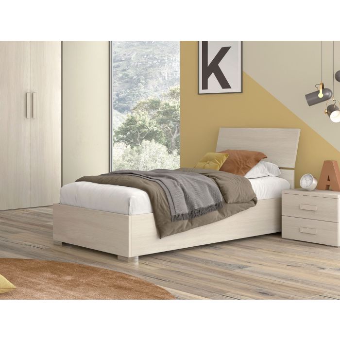 LETTO SINGOLO CON CONTENITORE MOD. EGOS OLMO