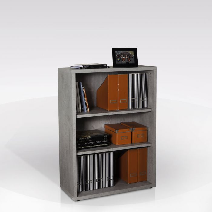 Libreria bassa grigio cemento: libreria bassa cemento 82 cm