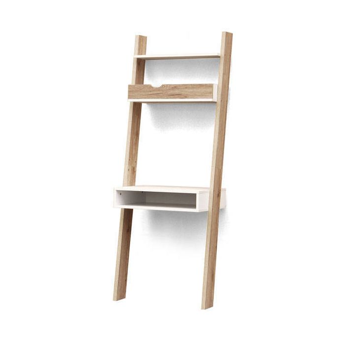 LIBRERIA E SCRITTOIO BIANCO CON 3 RIPIANI