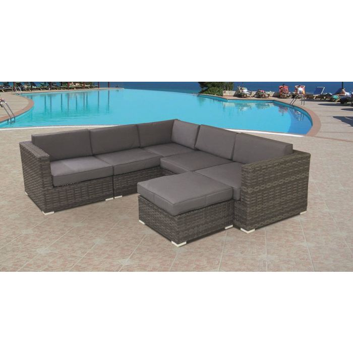 DIVANO ANGOLO IN POLIRATTAN GRIGIO DIVANO ANGOLO IN POLIRATTAN GRIGIO