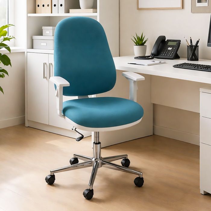 SEDIA UFFICIO MOD. LOGICA WHITE IN TESSUTO DENIM: vendita online SEDIA ...