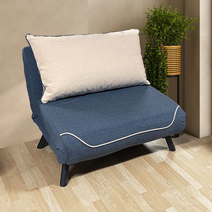 POLTRONA LETTO CON APERTURA FOLDY IN TESSUTO BLU/BEIGE: vendita online POLTRONA  LETTO CON APERTURA FOLDY IN TESSUTO BLU/BEIGE in offerta