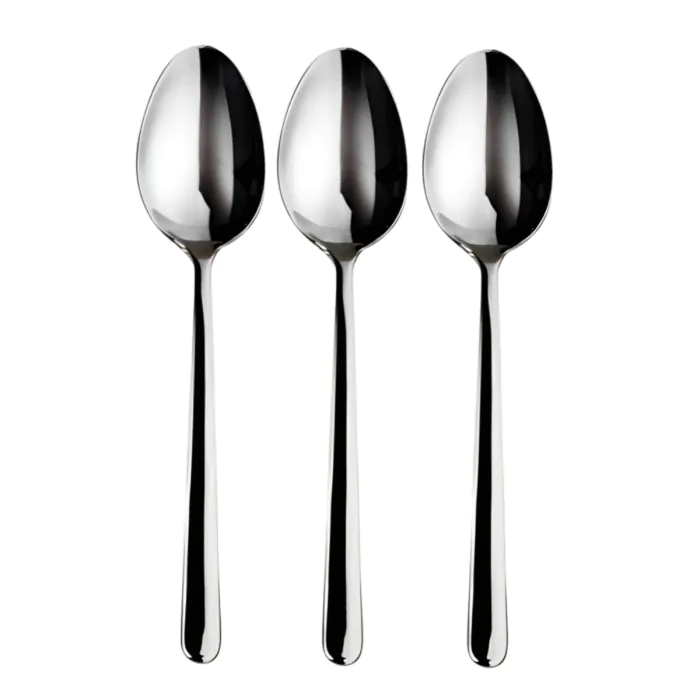 Set Di 3 Cucchiai Da Tavola In Acciaio Inossidabile 18/10, Design Quadrato, Lucidatura A Specchio, Grandi, Lavabili In Lavastoviglie