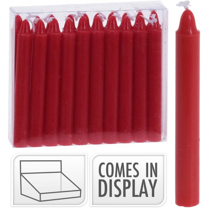 SET 10 CANDELE ROSSE 10CM in vendita online