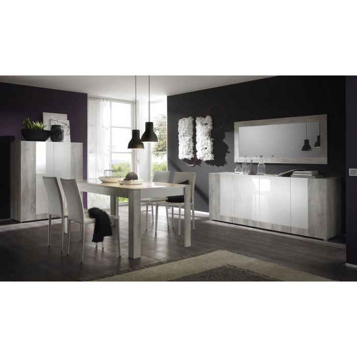 SALA IN LAMINATO PINO CHIARO E BIANCO LUCIDO SALA IN LAMINATO PINO CHIARO E BIANCO LUCIDO