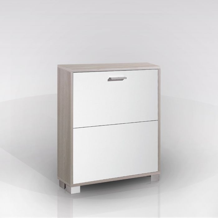 SCARPIERA 2 RIBALTE MOD. QUADRANTE CM 70X18 H.82 OLMO E BIANCO FRASSINATO