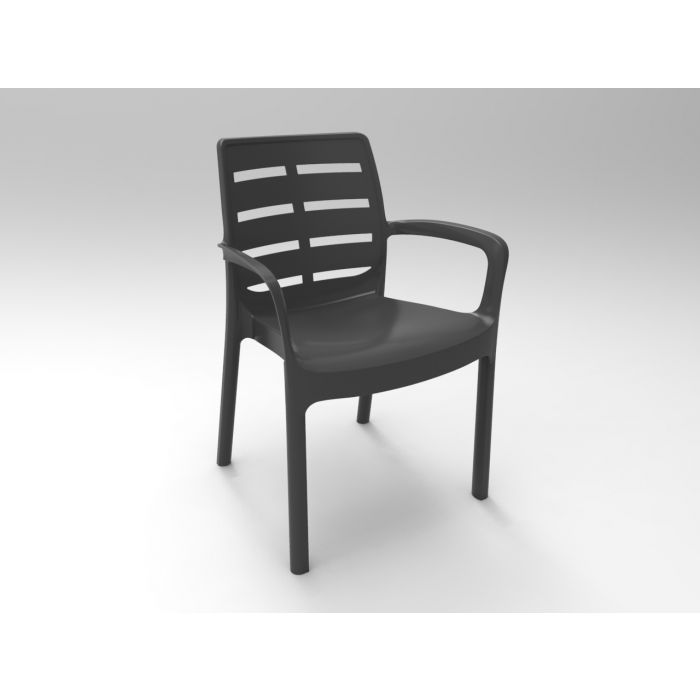 SEDIA BORNEO C/BRACCIOLI ANTRACITE