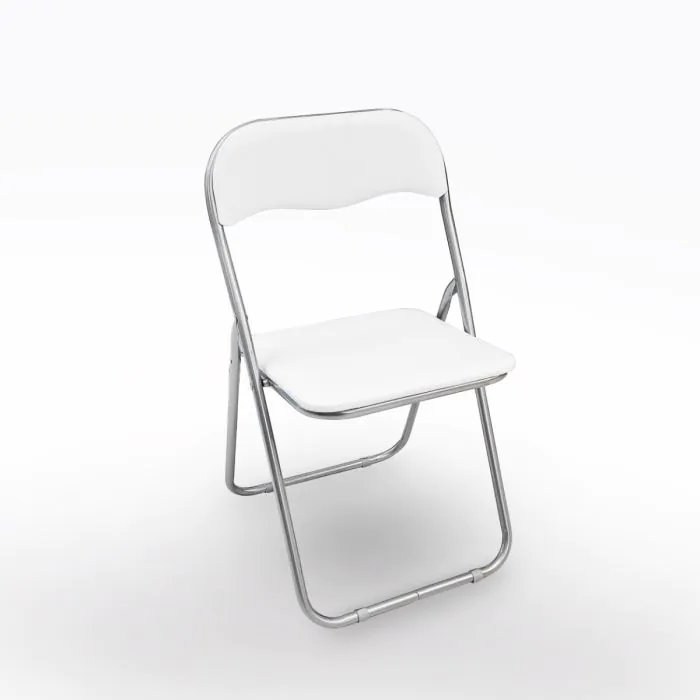 SEDIA PIEGHEVOLE IN METALLO E PVC BIANCO: vendita online SEDIA