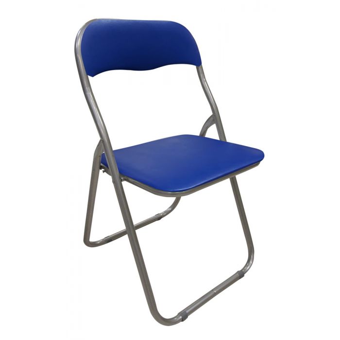 SEDIA PIEGHEVOLE POLO19 BLU STR.METALLO GRIGIO  CM 43X47 H79,5