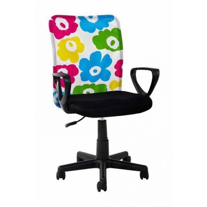 SEDIA UFFICIO IN TESSUTO MESH NERO E COLORATO