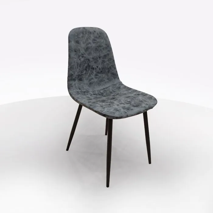 SEDIA VILLA ECOPELLE INVECCHIATA GRIGIO SCURO