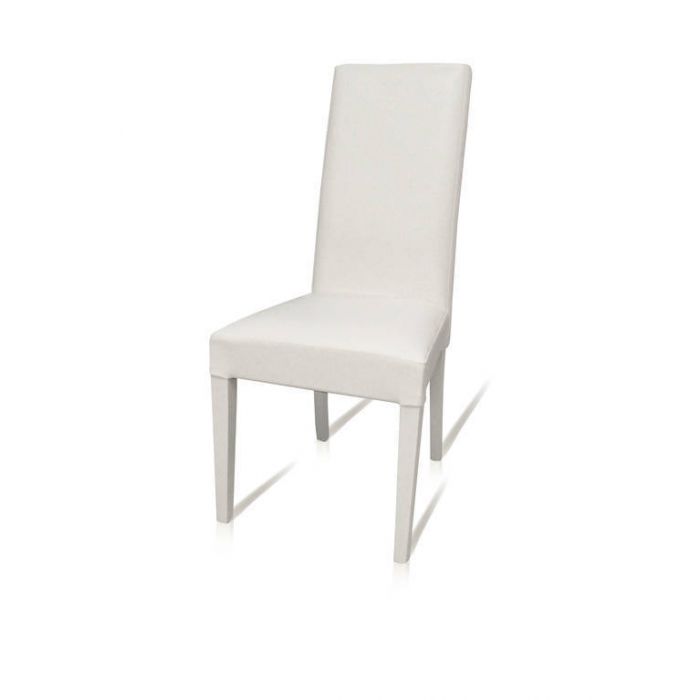 SEDIA IN ECOPELLE BIANCA CM 46X55 E H 99 