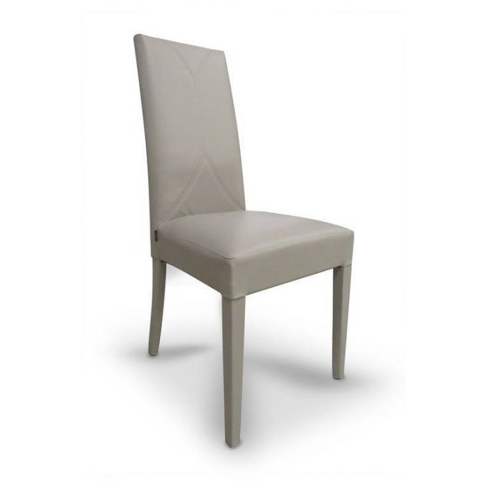 SEDIA IN ECOPELLE GRIGIA CM 46X55 E H 99