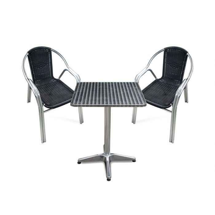 SET BISTRO' IN ALLUMINIO E POLYRATTAN NERO SET BISTRO' IN ALLUMINIO E POLYRATTAN NERO